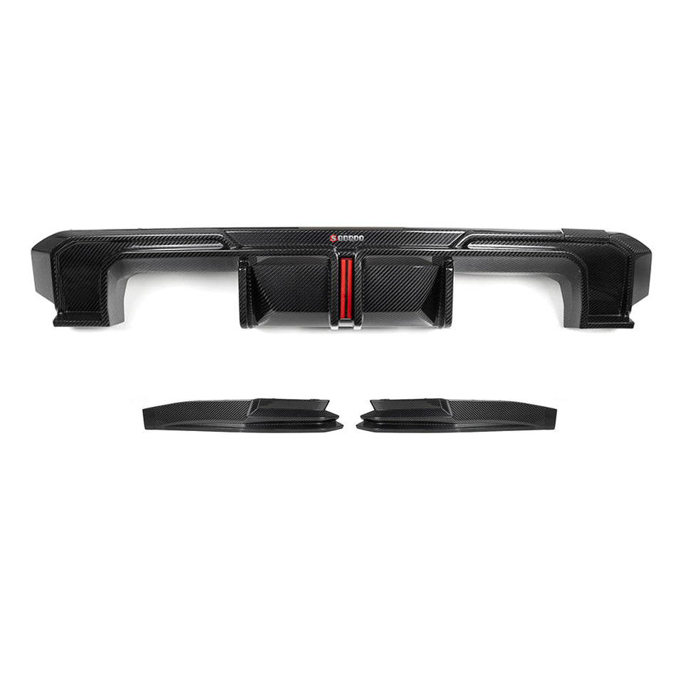 SOOQOO V1 Carbon Diffuser voor BMW M4 / M4 Cabrio G82, G83 (met remlicht)